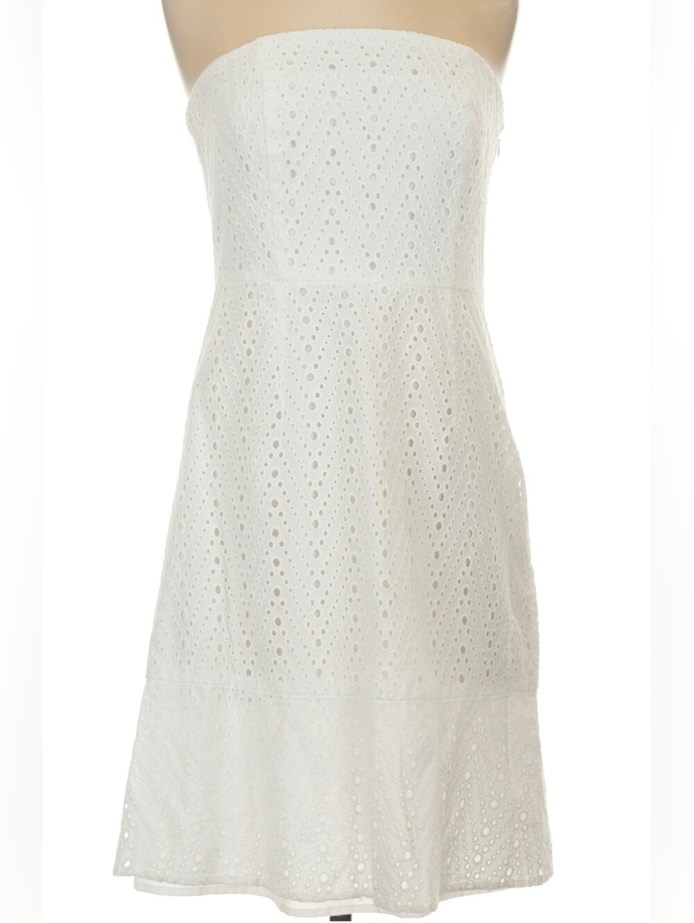 The Limited White Strapless Eyelet Sundress